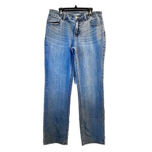 Riders Lee Jeans Womens Sz 10M Blue Midrise Straight Leg‎ Denim Med Wash Momcore